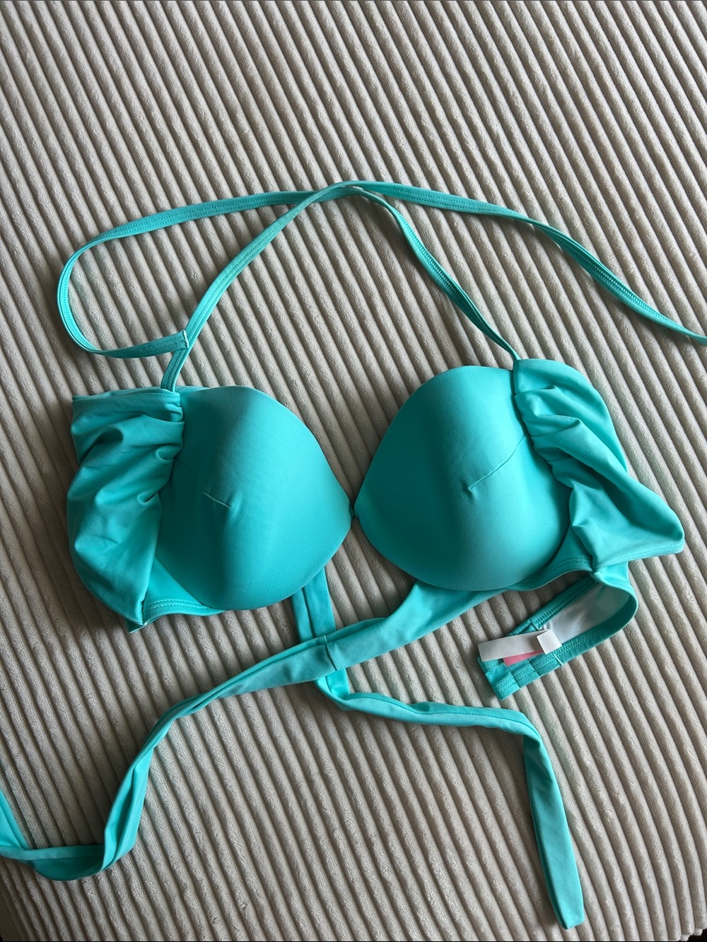 Blue Padded Halter Bikini Top - Women Swim